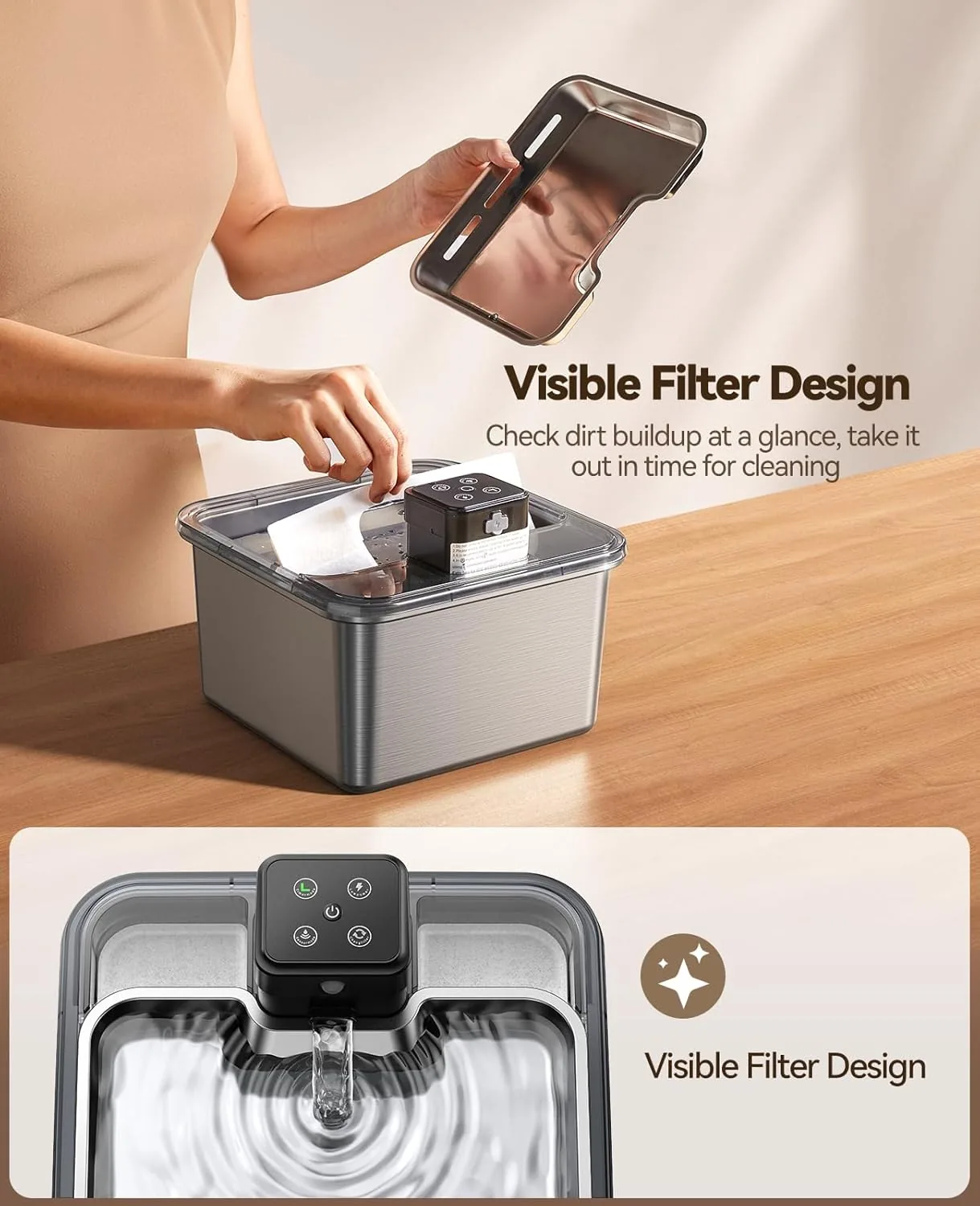 FEELNEEDY FN-W17 Fuente de Agua Inalámbrica con Batería — foto 3