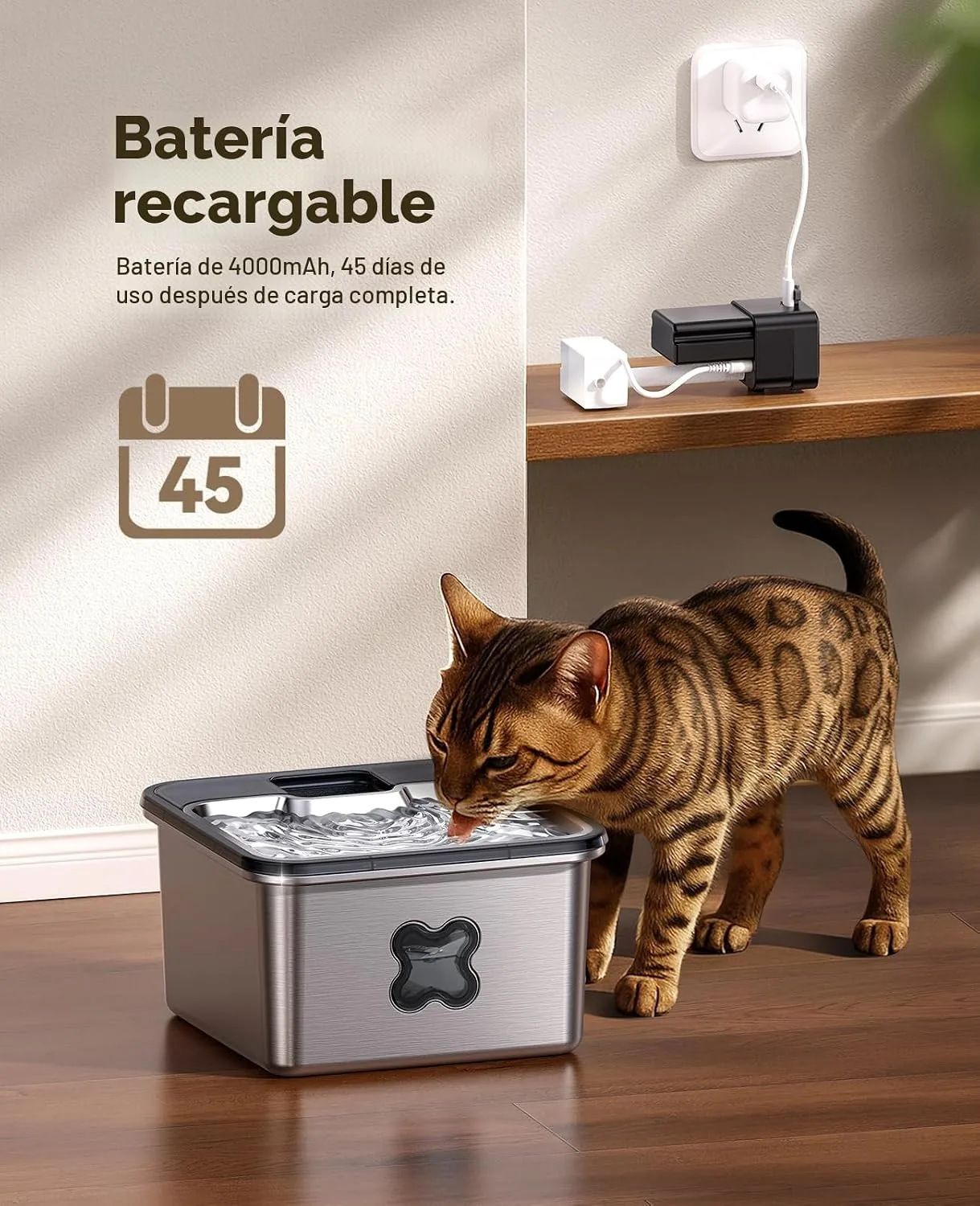 FEELNEEDY FN-W17 Fuente de Agua Inalámbrica con Batería — foto 5