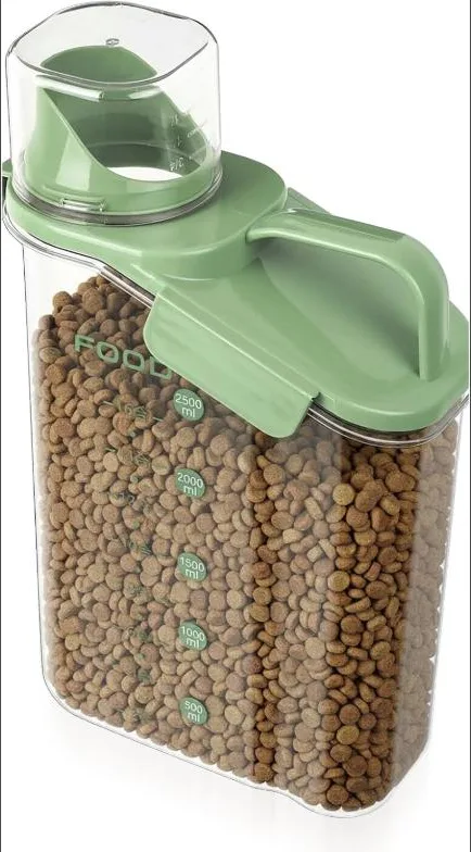 FengFution 2,8 litros, contenedor de pienso para perros, contenedor de comida para perros y gatos, recipientes herméticos para mascotas, aperitivos y comida seca (verde)