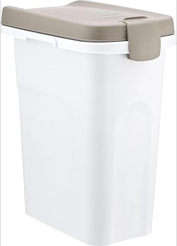 Stefanplast STF740 - Recipiente para Comida de Animales, 15 L, Blanco/Gris