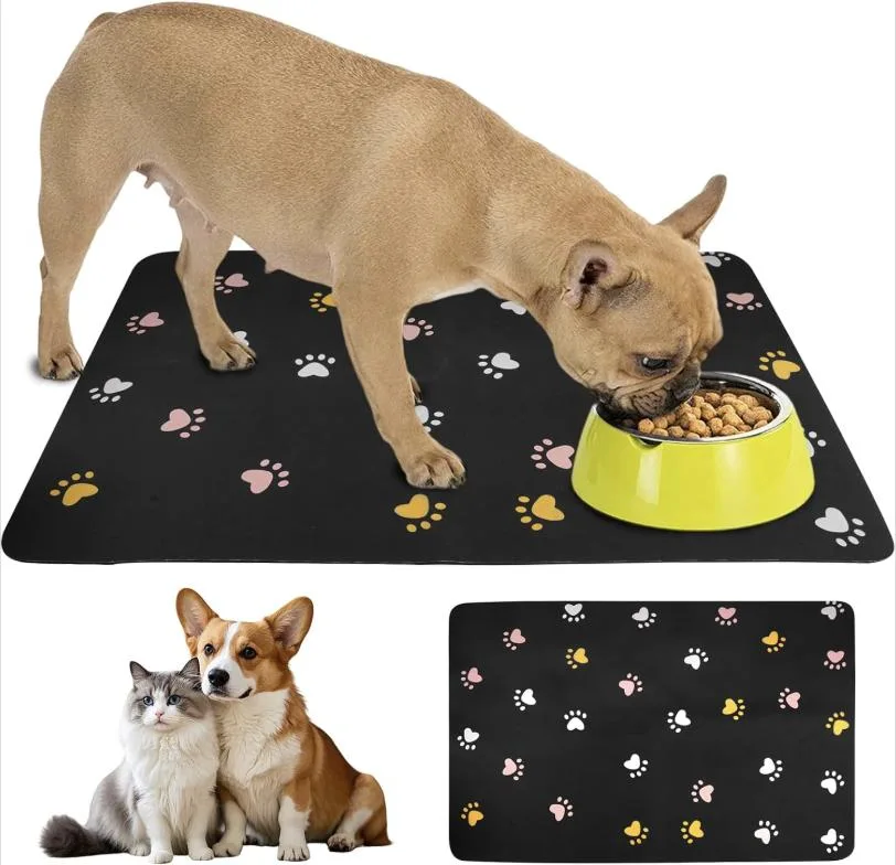 Comedero para Gatos para Comer de Diatomeas 60x40 cm, Súper Absorbente | Alfombra Comedero Perro Superabsorbente, Tappetino Sottociotola per Cani Impermeable y Antideslizante